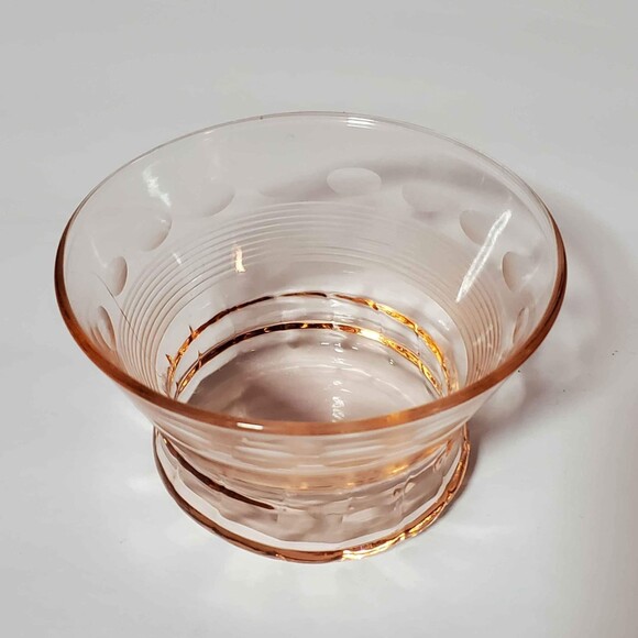 2 Pink Depression Glass Dessert Cups Vintage - Picture 5 of 6